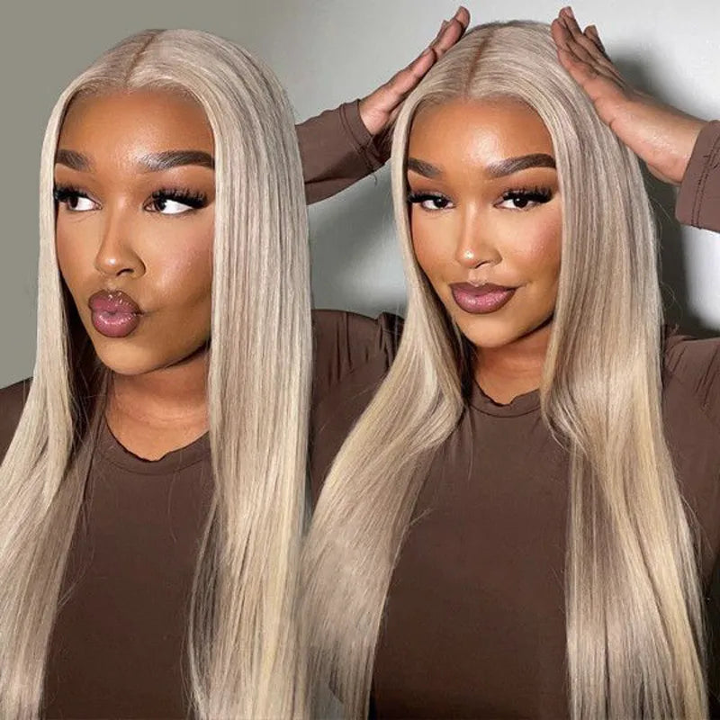 Ashimary Ash Blonde Straight Hair Lace Frontal Wigs Online For Sale