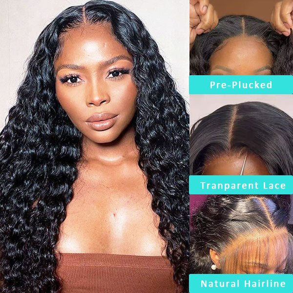 Romantic Bohemian Wear And Go Water Wave 13X4 HD Frontal Ready to Wear Wig With Pre Bleach Knots & Plucked Hairline & Pre-cut lace