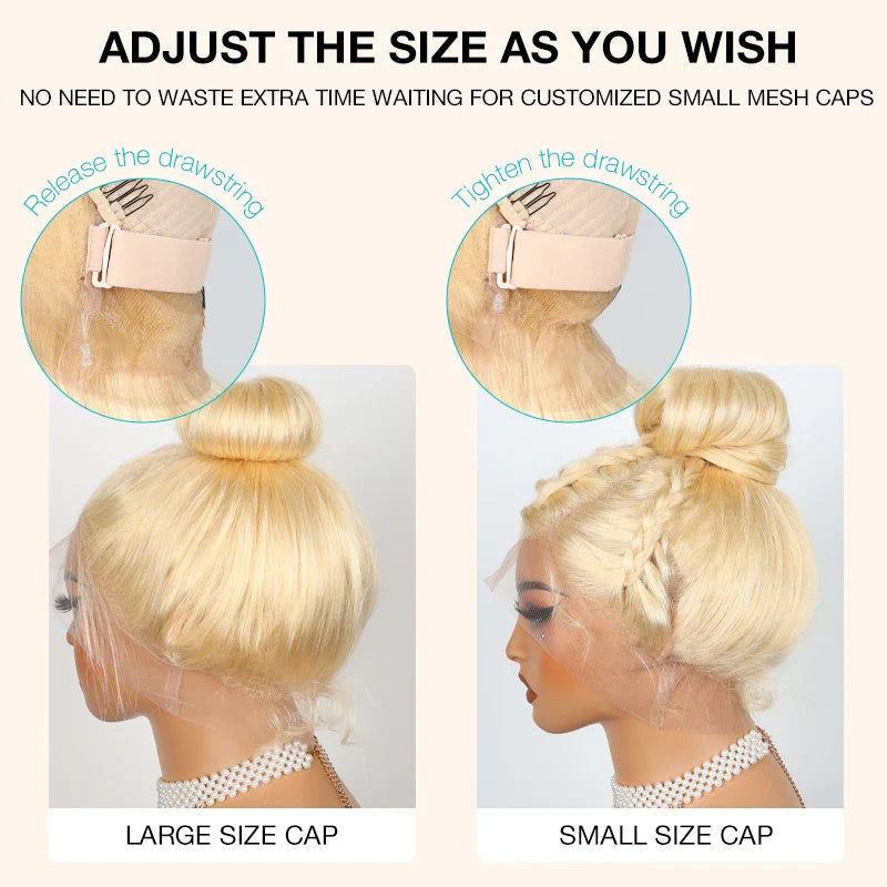 Ashimary Upgrade 360 Skin Lace Frontal with Invisi Strap Blonde 613 Body Wave Glueless Wig No Gel Needed Breathable Human Hair wig