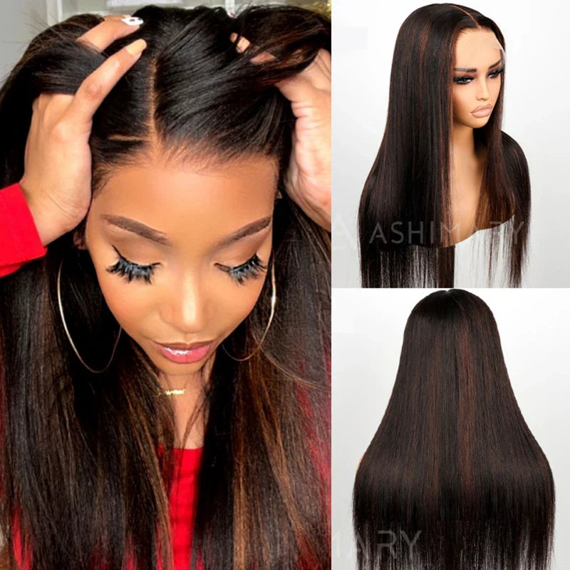 Highlight Straight Invisi Strap Cozy Snug Fit 360 Skin Lace Pre Everthing 360 Lace Frontal Glueless Human Hair Wig