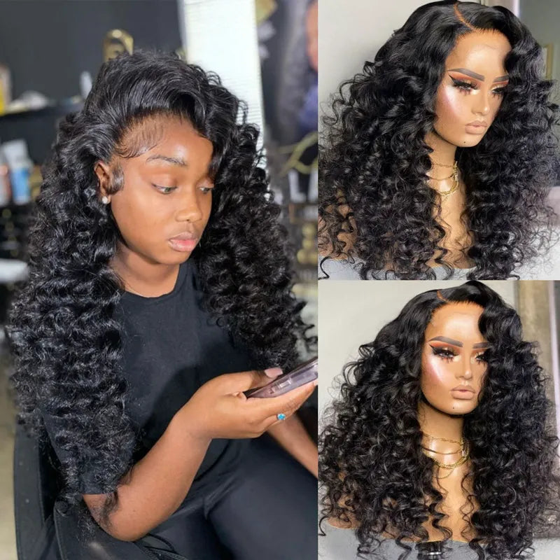 Wand Curls on Wig 13x4 Transparent HD Lace Front Curly Hair Lace Wig Luxury Customization