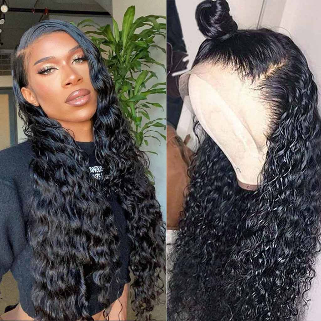 Water Wave Transparent hd Lace Front Wig 13*4 Lace Frontal Brazilian Human Hair