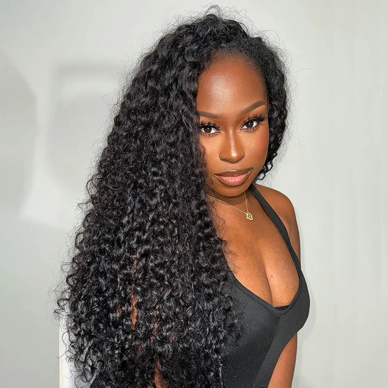 Wear Go Water Wave Half Wig With Drawstring 3 in 1 Glueless Flexible Fit Human Hair Wig