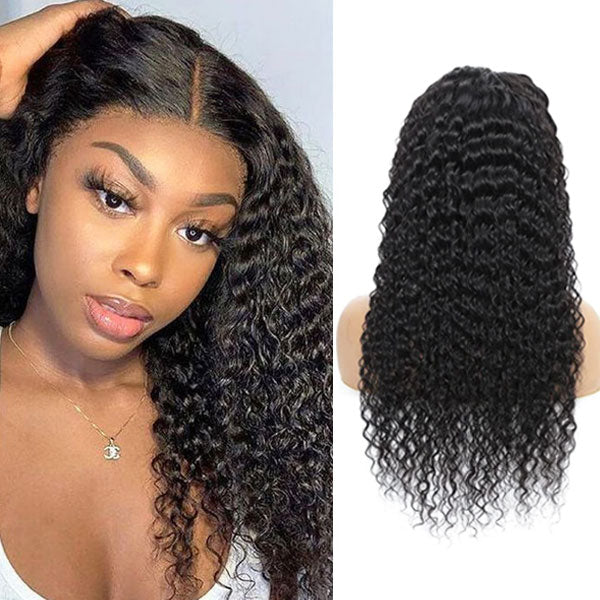 Vacation Vibes Kinky Curly 13x4 Invisible HD Transparent Lace Front Wigs Ready to Wear Pre Bleach Knots & Plucked Hairline & Pre-cut lace