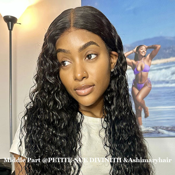 Ready to Wear Magic Wet and Wavy Pre Cut Lace Water Wave 2 in 1 Dry Straight & Wet Curly Wig with Pre Bleached Knots & Plucked Hairline