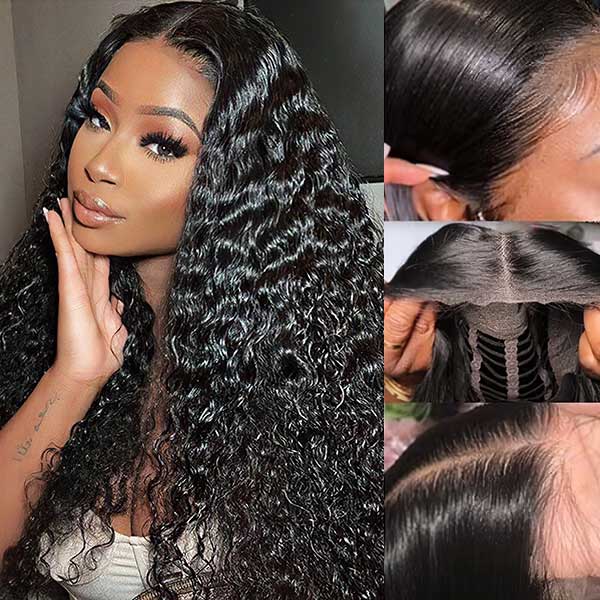 Air Wig|Upgrade Pre Cut Lace Wear Go Glueless Deep Wave Wig with Pre Bleached Knots & Plucked Hairline