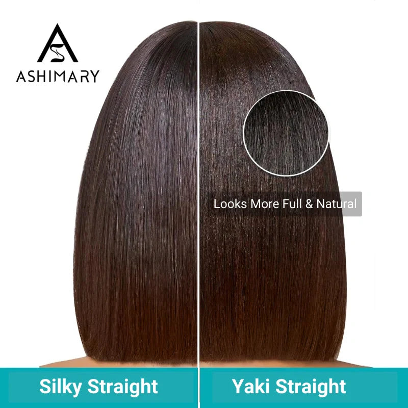 Pull Go 3x1 Minimal Lace Wig Pre-Cut Layers Mocha Brown Ombre Yaki Straight Bob Wig