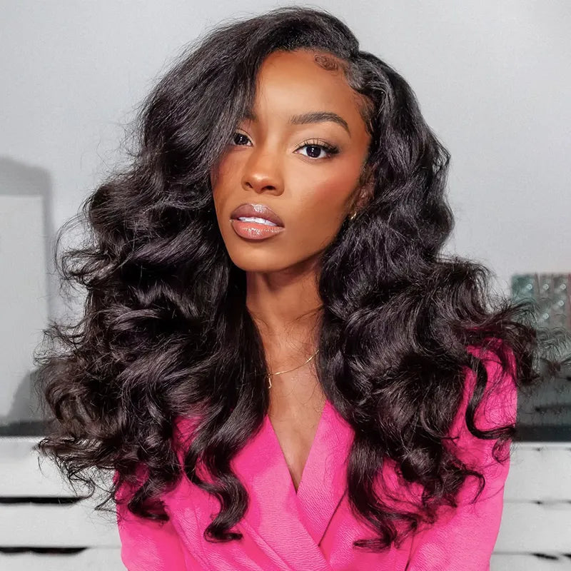 Yaki Straight Glueless Half Wig With Drawstring invisible Hairline Proctive Style 3 in 1 Beginner Friendly Wig